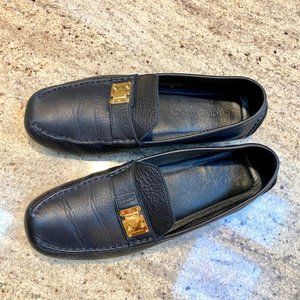 LOUIS VUITTON Classic Luxury Navy Driver Loafer Sz 38.5